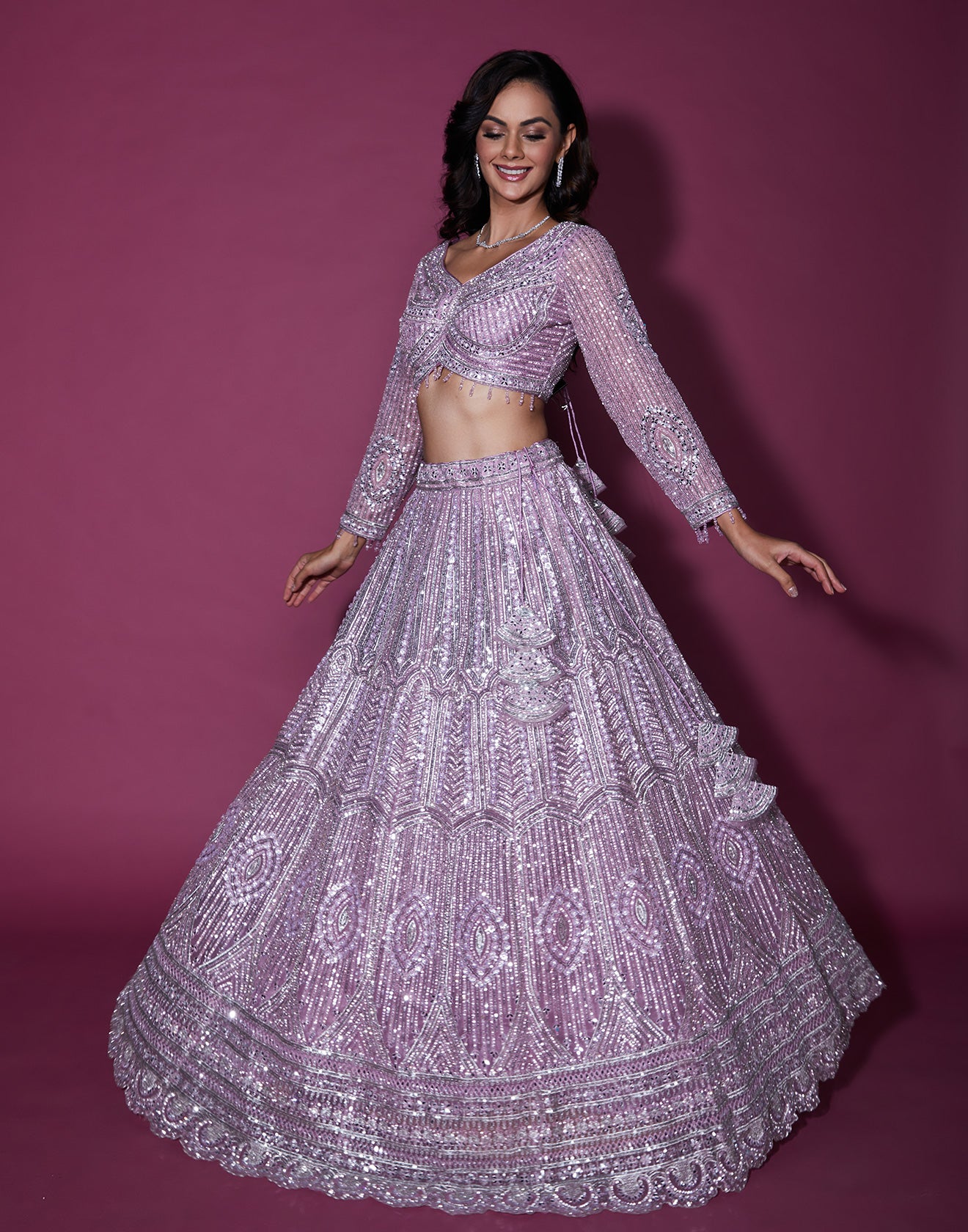 Orchid Haze Embellished Bridal Lehenga Set