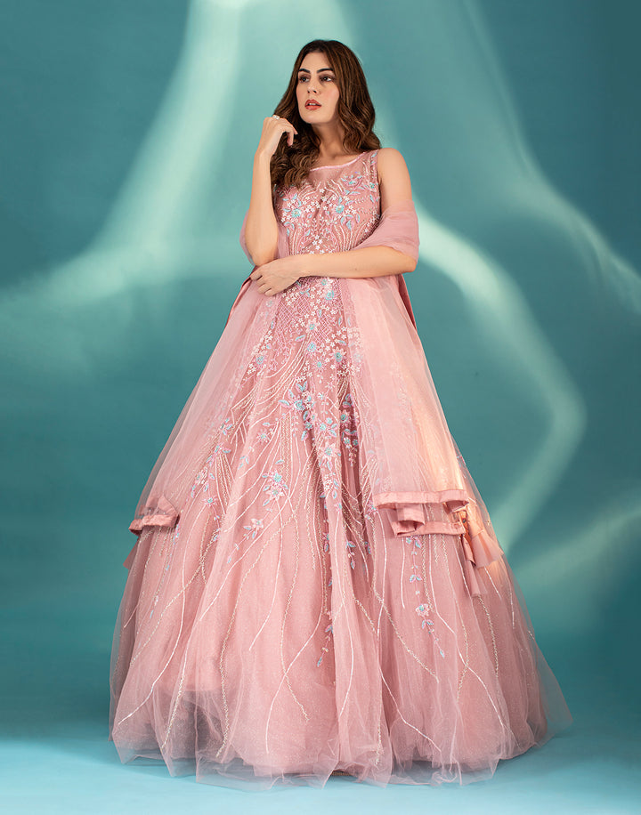 Pastel Pink Cocktail Gown Roopkala Global