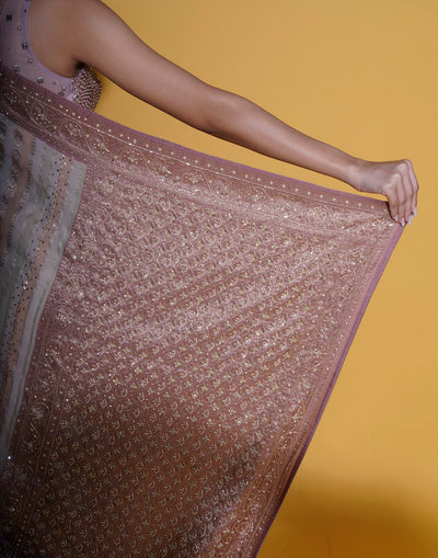 Pastel Mellows Embellished Silk Saree