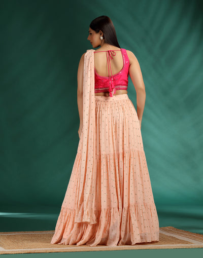 Peach-Blast-Georgette-Lehenga-With-Embroidered-Blouse