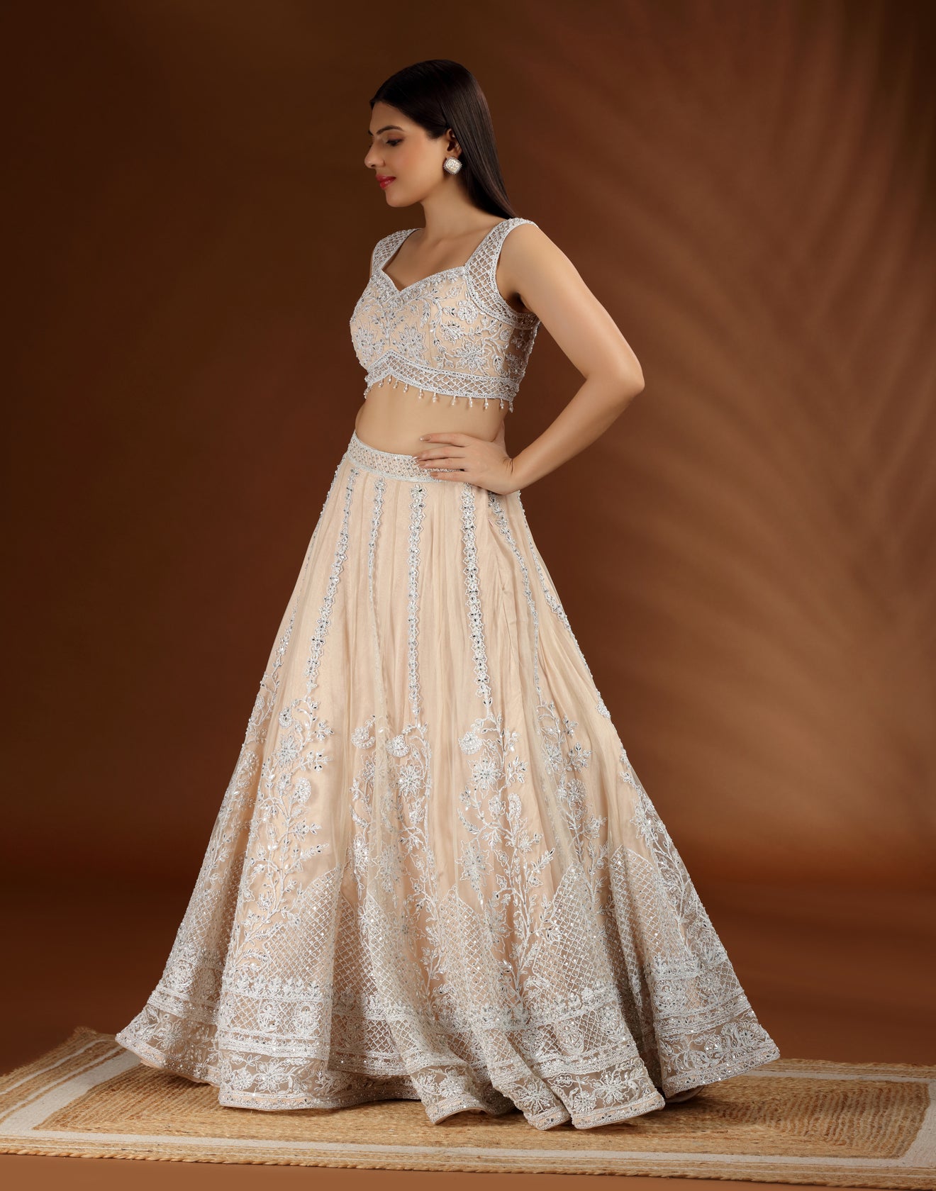 Peach-Meadow-Aari-Threadwork-Lehenga-Set