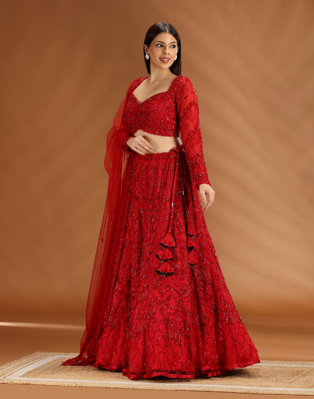 Red Reign Embellished Bridal Gown For Sangeet