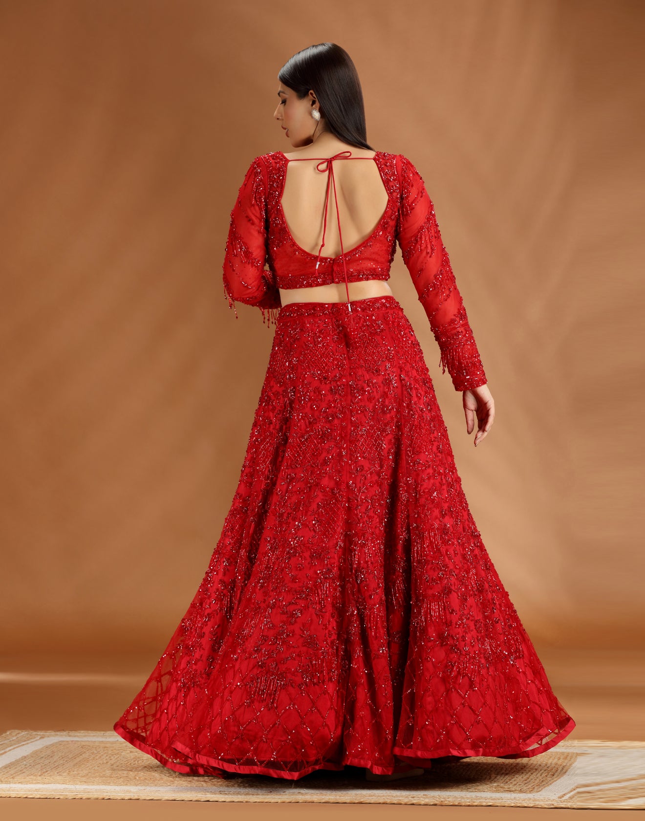 Red Reign Embellished Bridal Gown For Sangeet