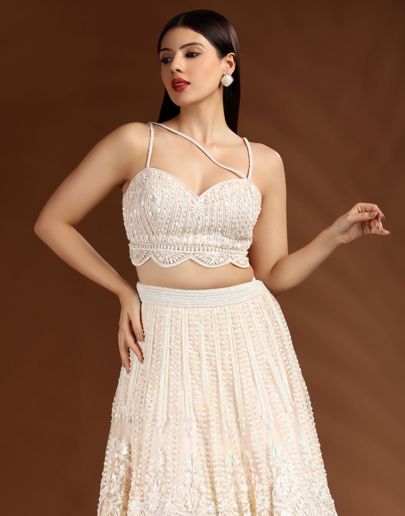 Royal-Pearl-Embellished-Lehenga-Set-For-Sangeet