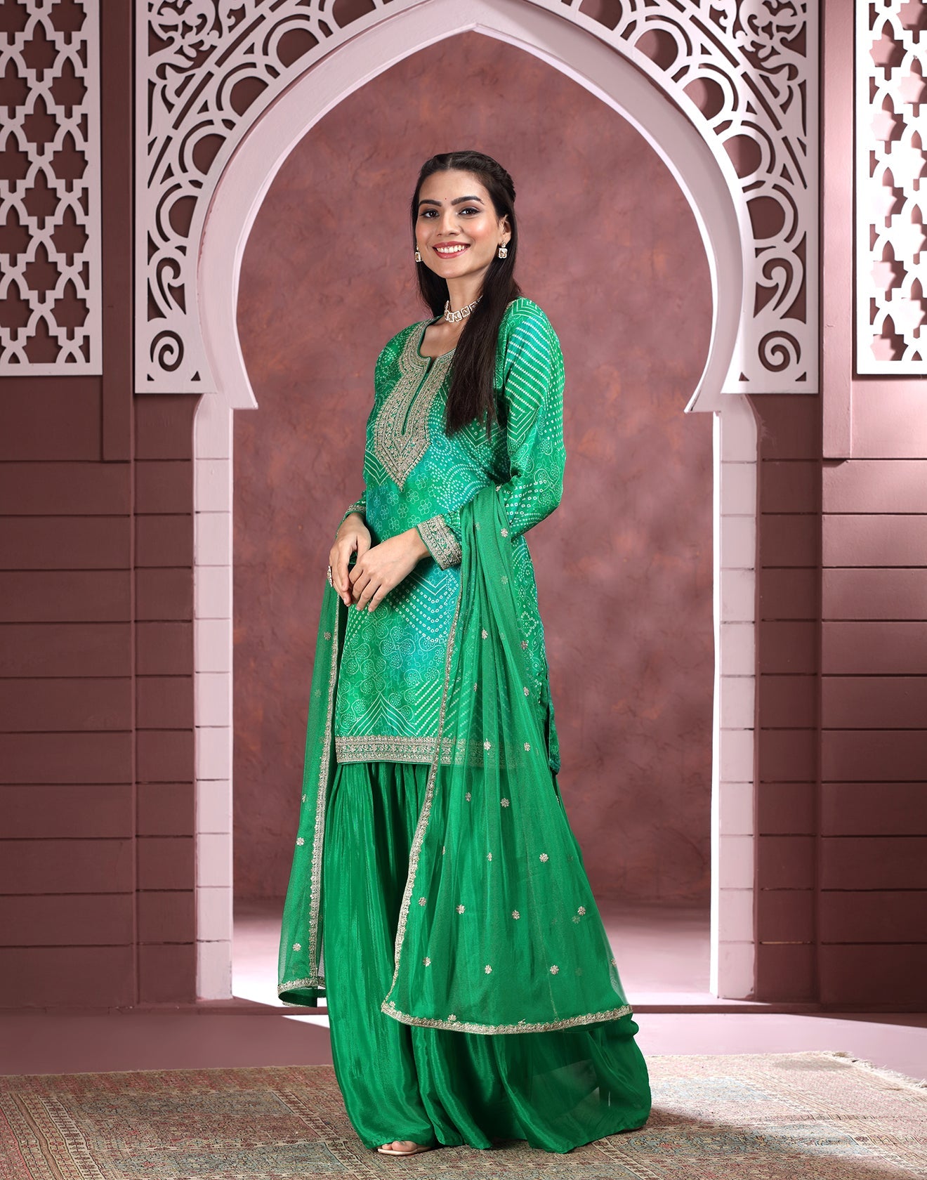 Royal Radiance Bandhej Gharara Set