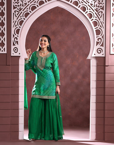 Royal Radiance Bandhej Gharara Set