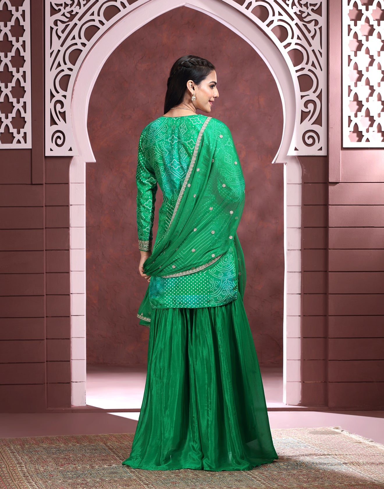 Royal Radiance Bandhej Gharara Set