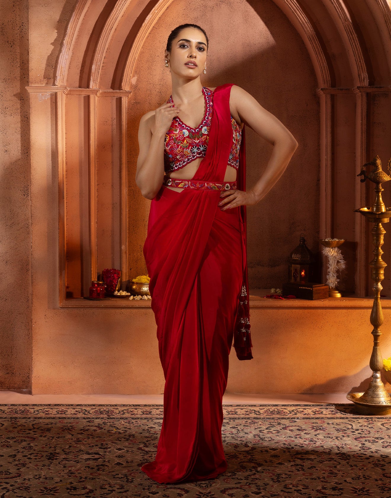 Ruby Rush Pre-Stitched Cocktail Saree