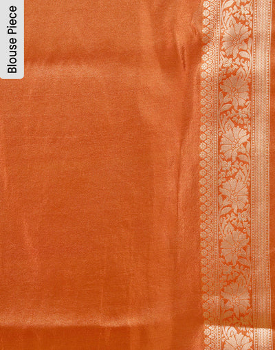 Rustic Fire Zari Floral Jaal Silk Saree