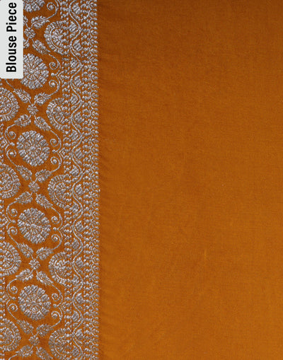 Rustic Orange Woven Zari Silk Saree