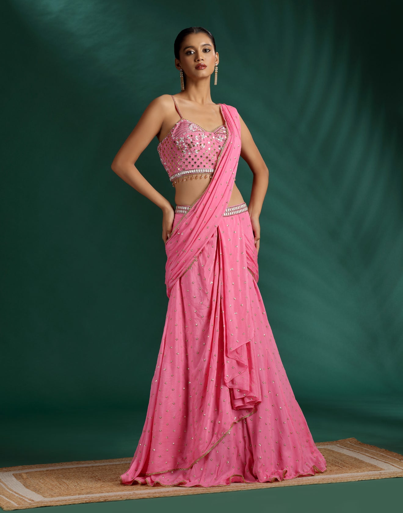 Sakura Sheen Pre-Stitched Cocktail Saree