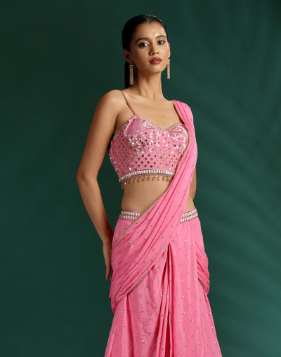 Sakura Sheen Pre-Stitched Cocktail Saree