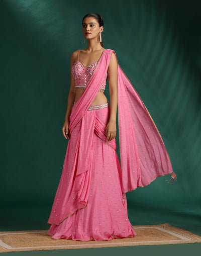 Sakura Sheen Pre-Stitched Cocktail Saree