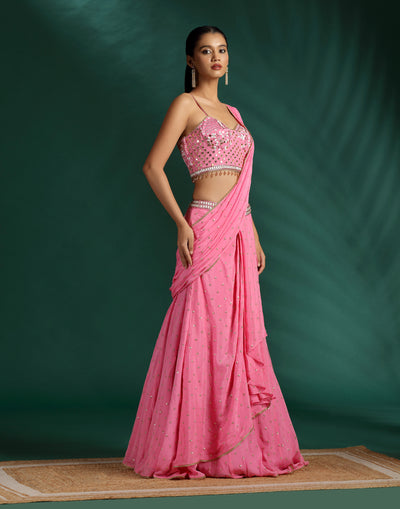 Sakura Sheen Pre-Stitched Cocktail Saree