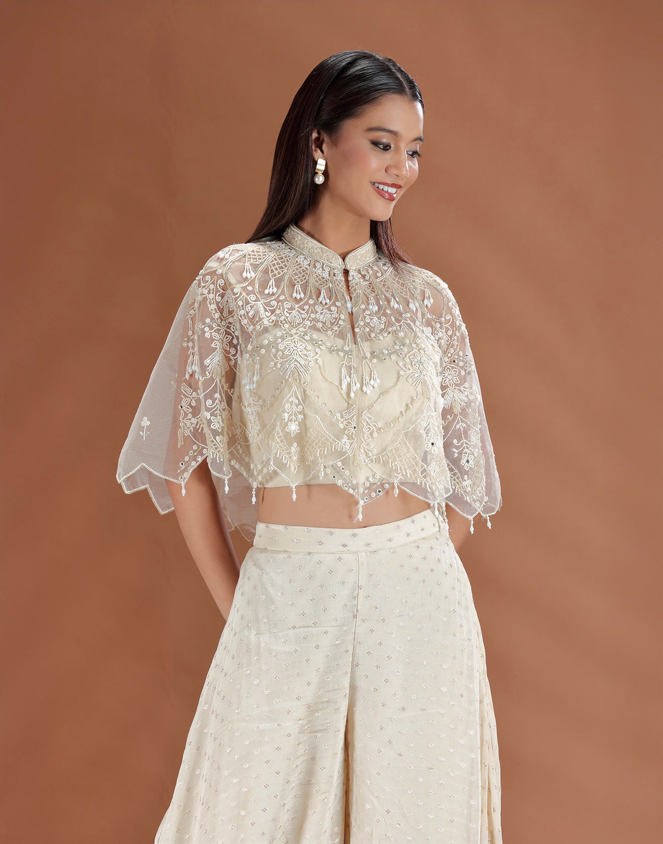 Sandstone Crepé Embellished Fusion Set
