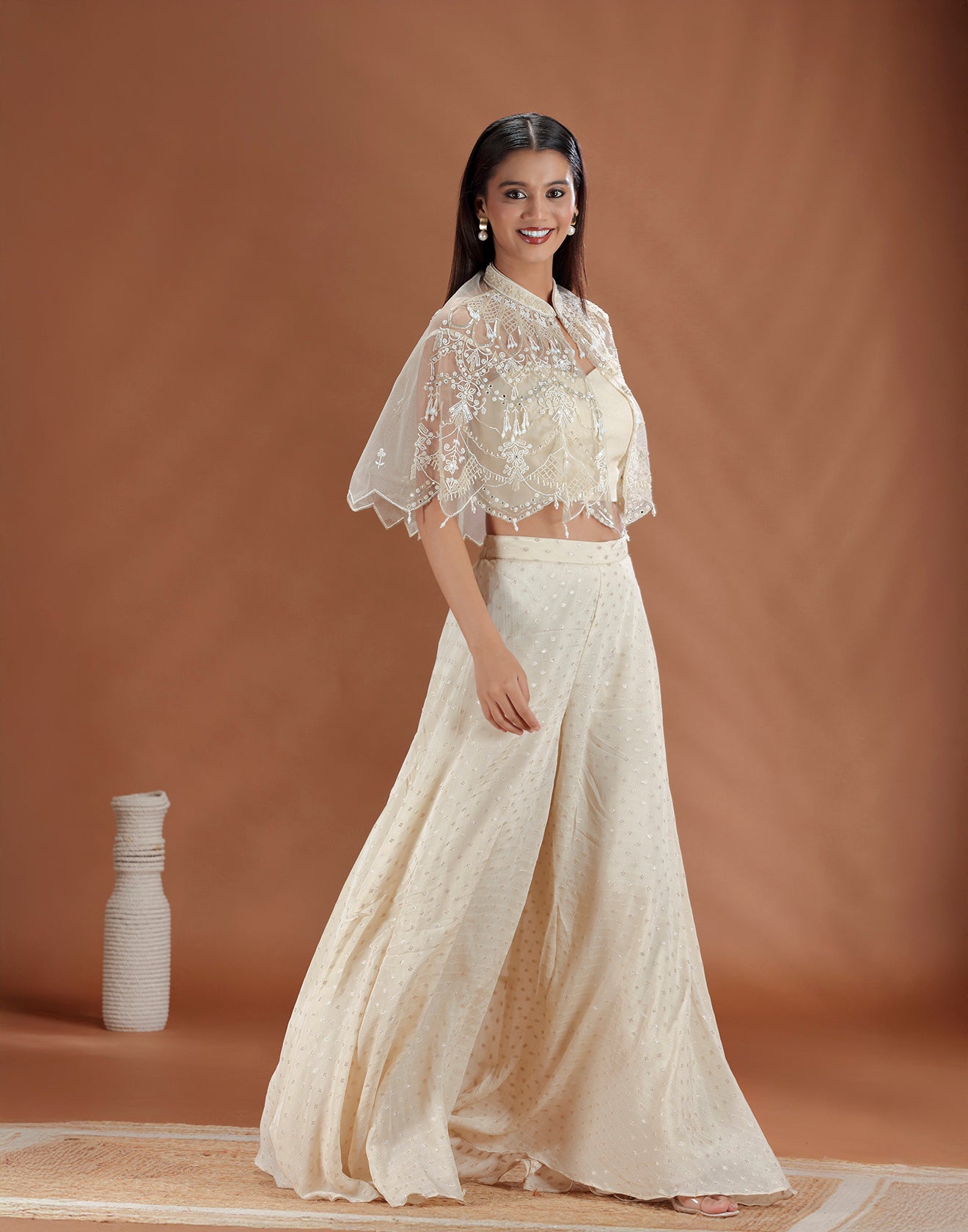 Sandstone Crepé Embellished Fusion Set