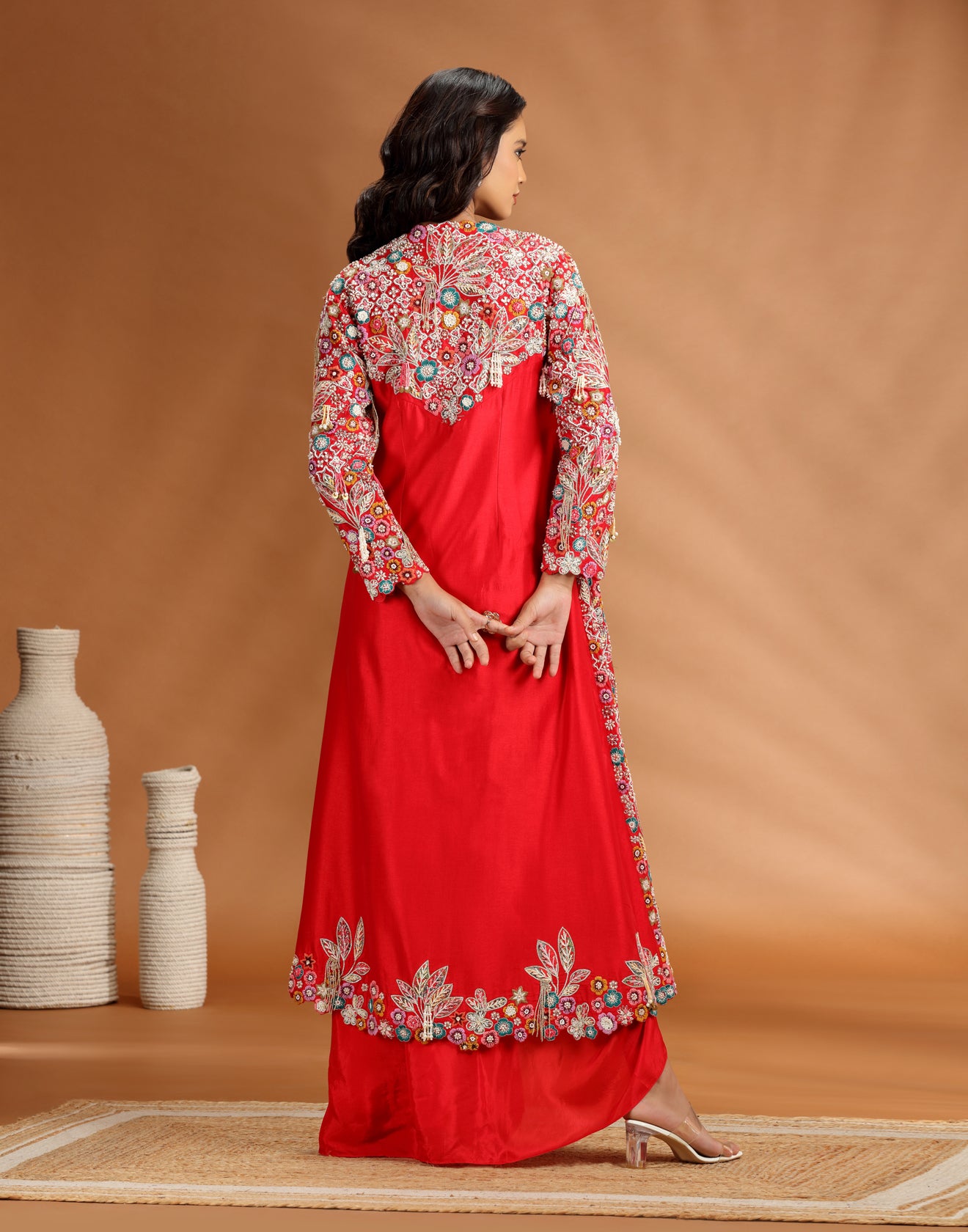 Scarlet Groove Asymmetric Fusion Skirt Set