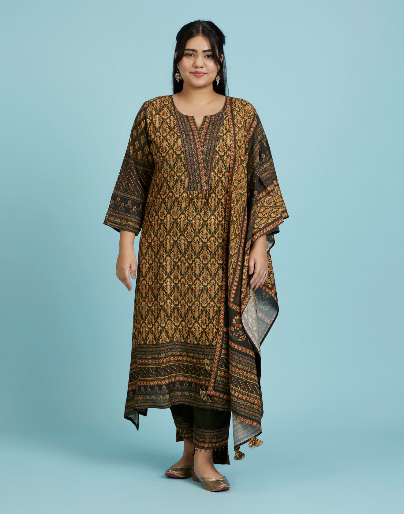 Shades Of Nature Ethnic Printed Workwear Kurta Set