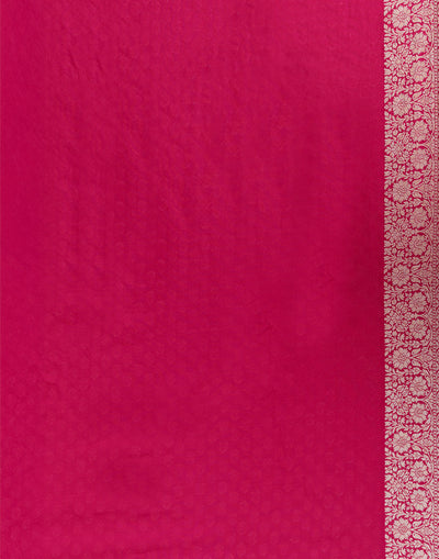 Shehzaadi Fuchsia Banarasi Georgette Saree With Unstitched Blouse Fabric