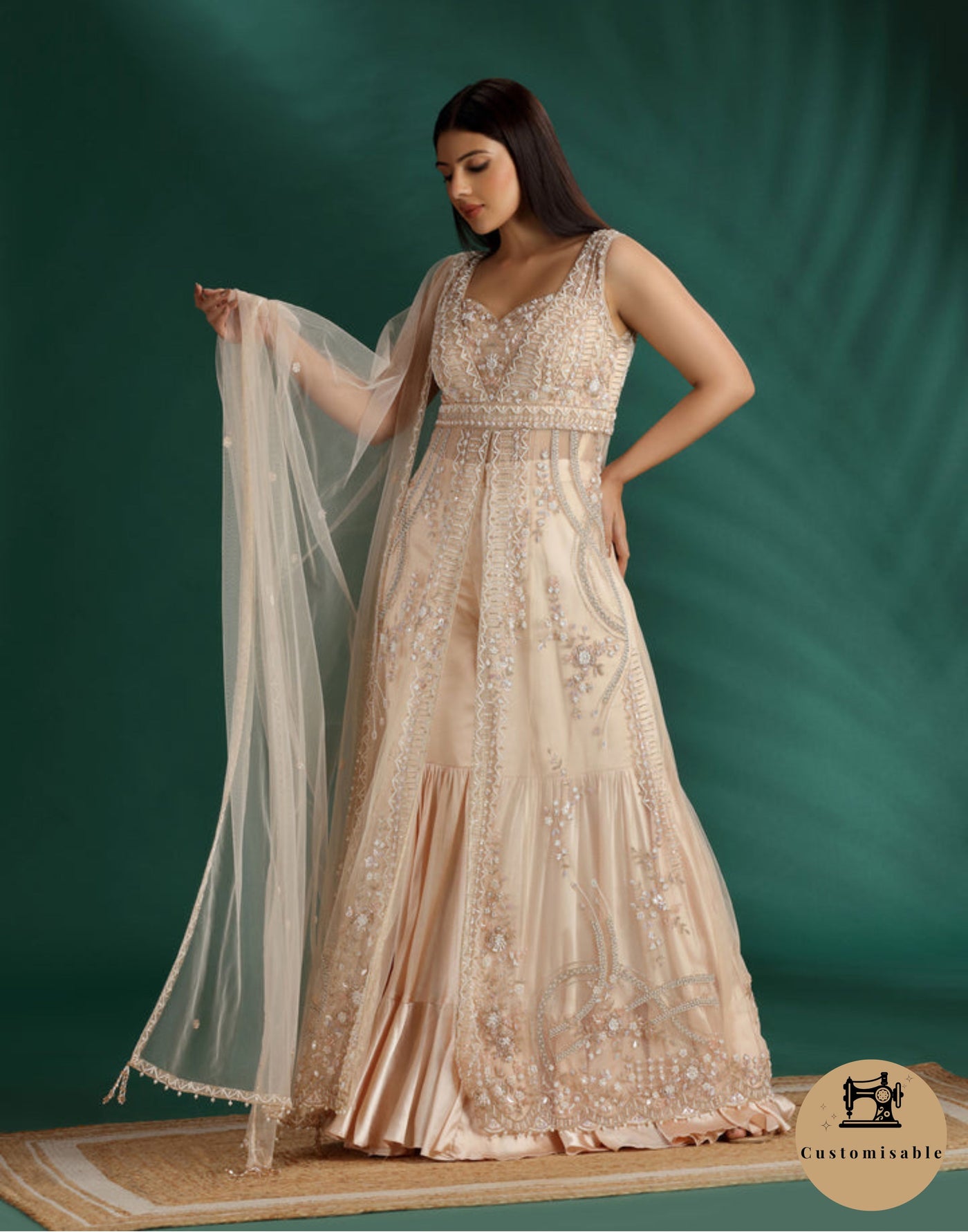 Shellstone Hand Embroidered Designer Pakistani Pallazo Set