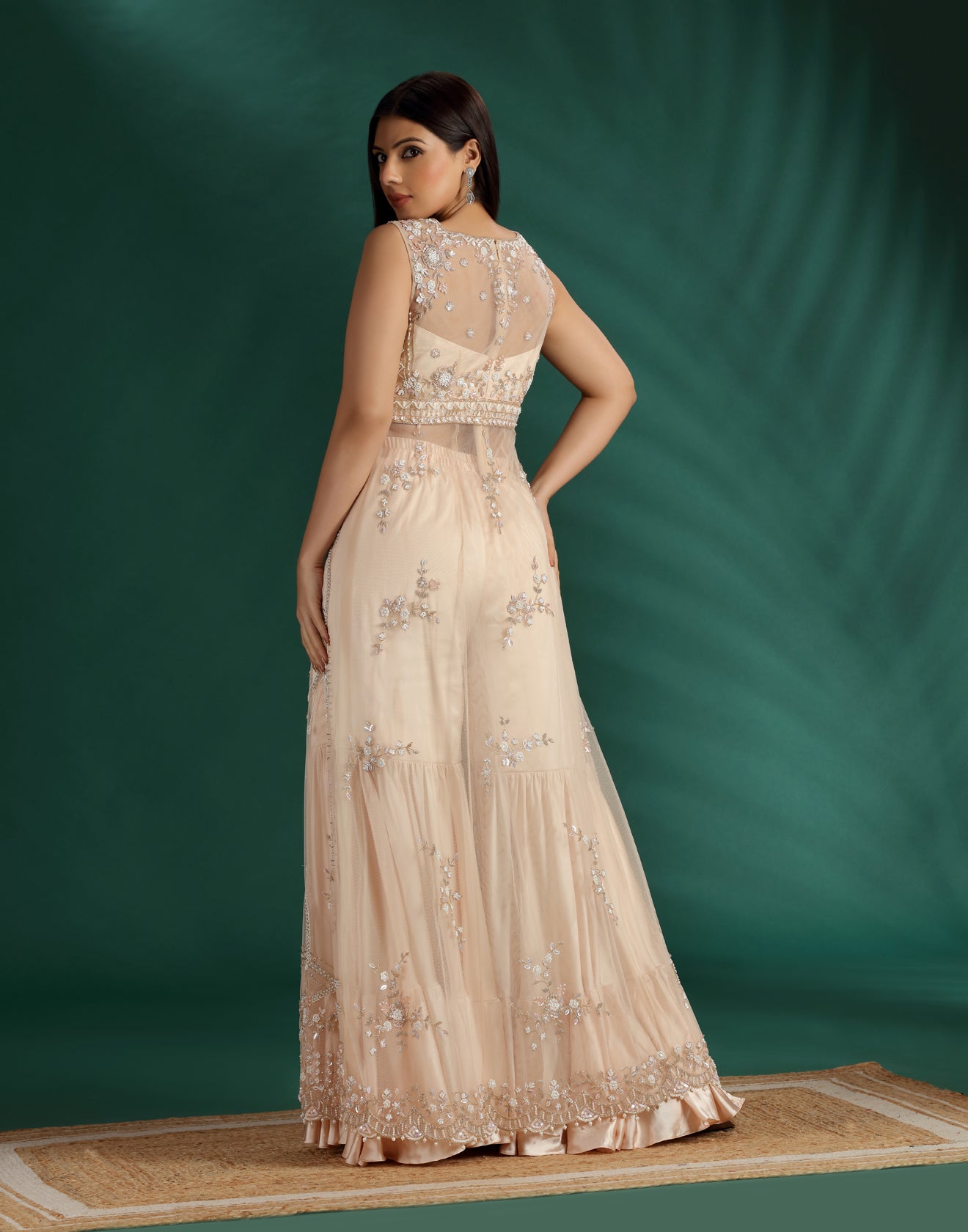 Shellstone Hand Embroidered Designer Pakistani Pallazo Set