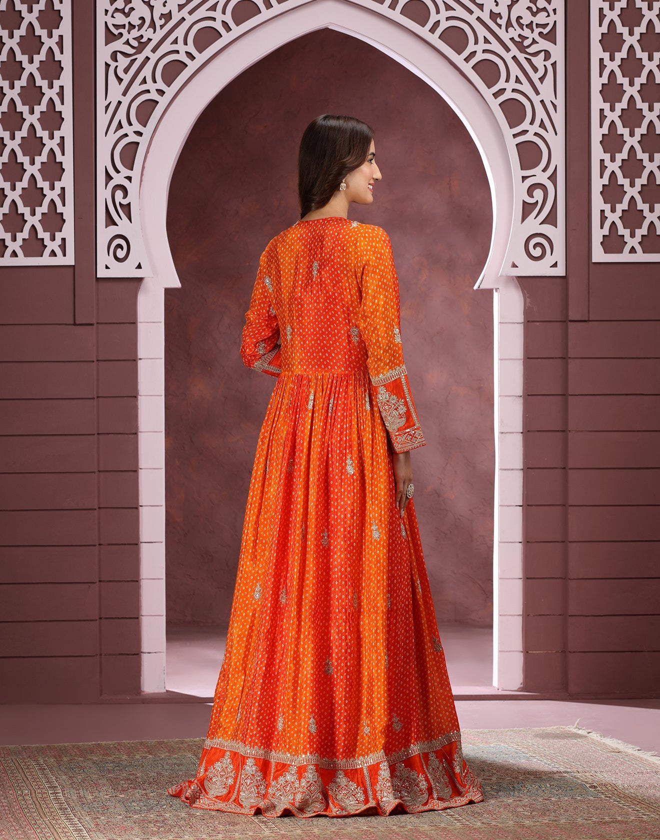 Spiced Pumpkin Hue Embellished Festive Fusion Set