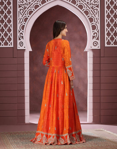 Spiced Pumpkin Hue Embellished Festive Fusion Set