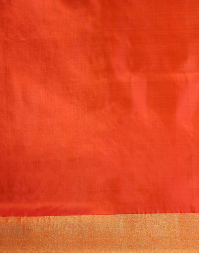 Suhagun Crimson Pure Silk Paithani Saree With Unstitched Blouse Fabric