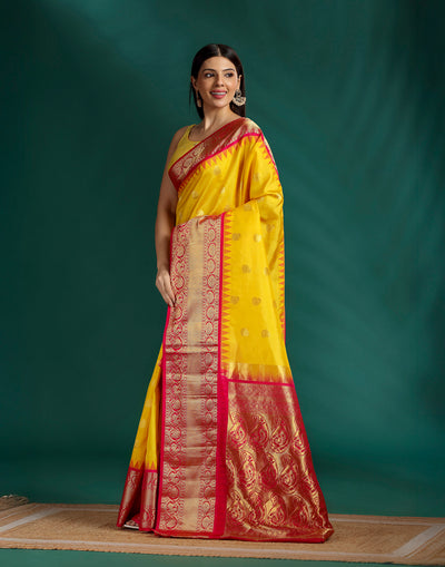 Sunhera Noor Pure Kanjivaram Silk Saree With Unstitched Blouse Fabric