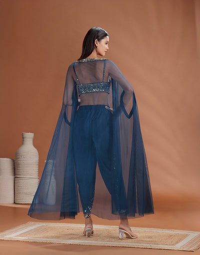 Teal Sapphire Embellished Festive Fusion Set