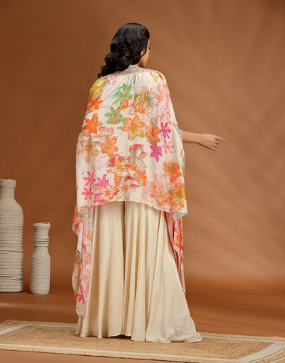 Tonal Twist Printed Indo-Western Jacket Set