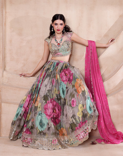 Vibrant Multi Hue Embellished Bridesmaid Lehenga