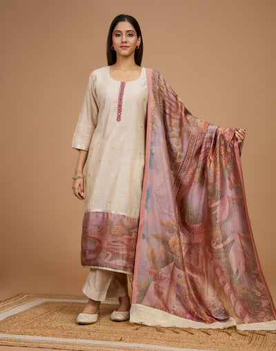 Bloomfield Weave Blended Silk Unstitched Suit Set