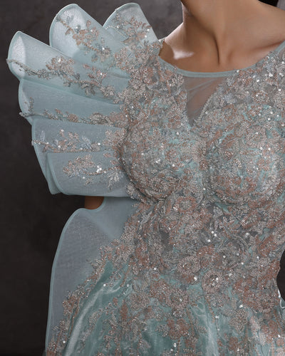 Celestial Sea Embellished Tissue Organza Bridal Gown