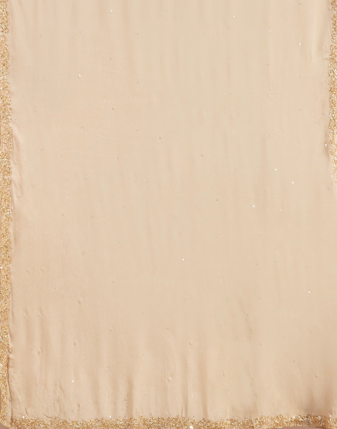 Charming Gold Crepe Silk Embroidered Unstitched Suit Set