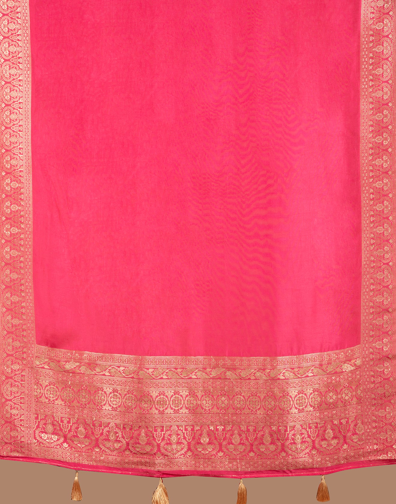 Coral Peach Banarasi Dola Silk Unstitched Suit Set