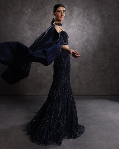 Cosmic Charm Embellished Corset With Fishcut Cocktail Lehenga Set