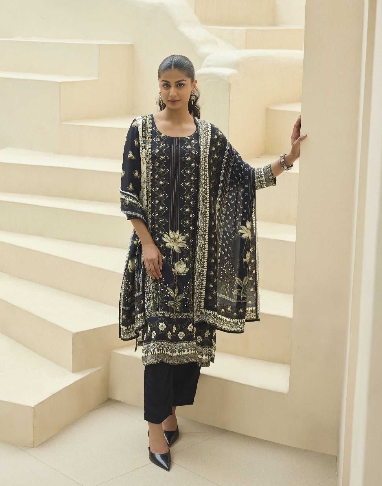 Cosmic Charm Print With Embellishments Kurta Set