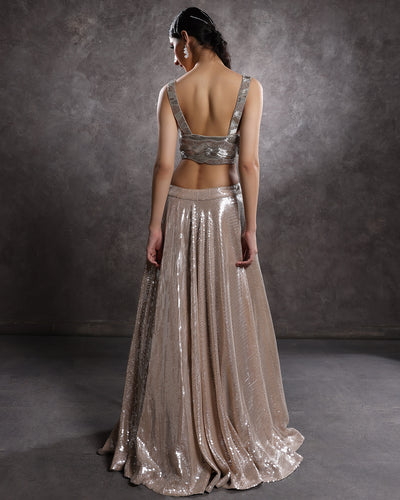 Dune Wave Embellished Cocktail Lehenga Set