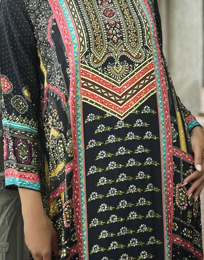 Festive Hues Printed Pure Crepe Kurta Set