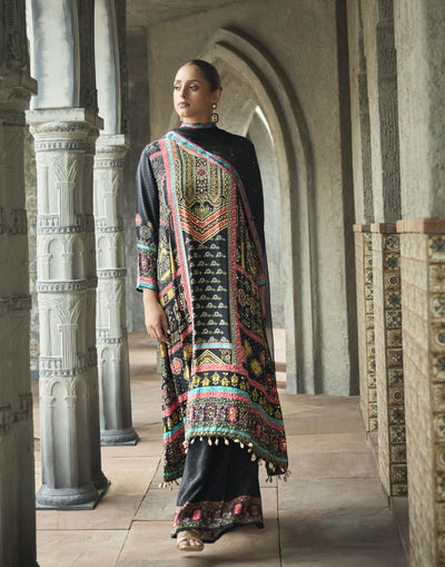 Festive Hues Printed Pure Crepe Kurta Set