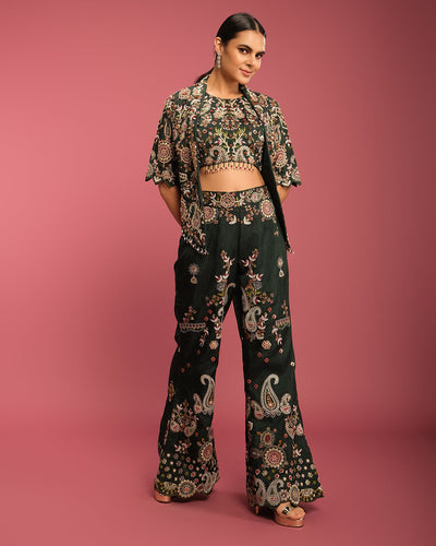 Forest Muse Multicolor Thread Embroidered Fusion Set