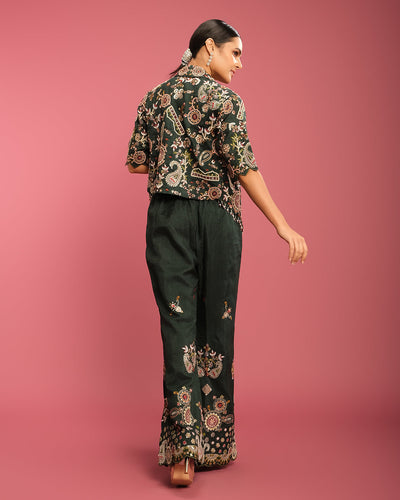 Forest Muse Multicolor Thread Embroidered Fusion Set