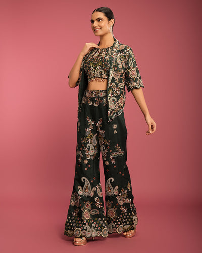 Forest Muse Multicolor Thread Embroidered Fusion Set