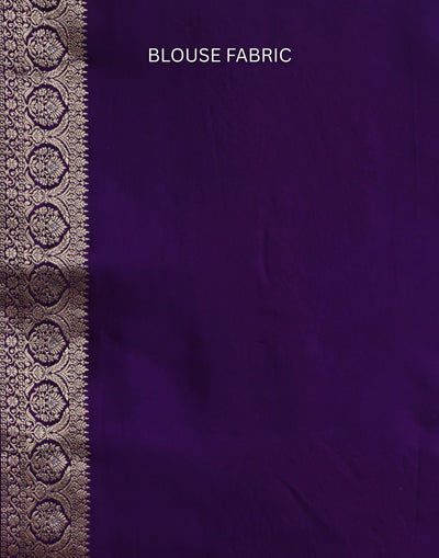 Galaxy Purple Banarasi Dola Silk Saree With Unstitched Blouse Fabric