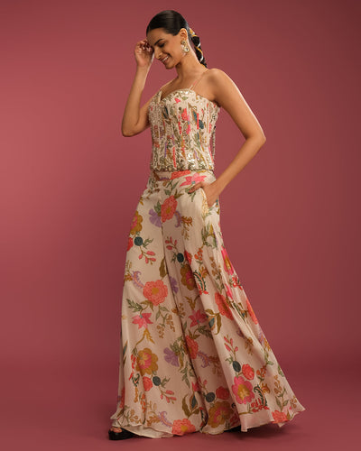 Gardenia Charm Printed Corset Set