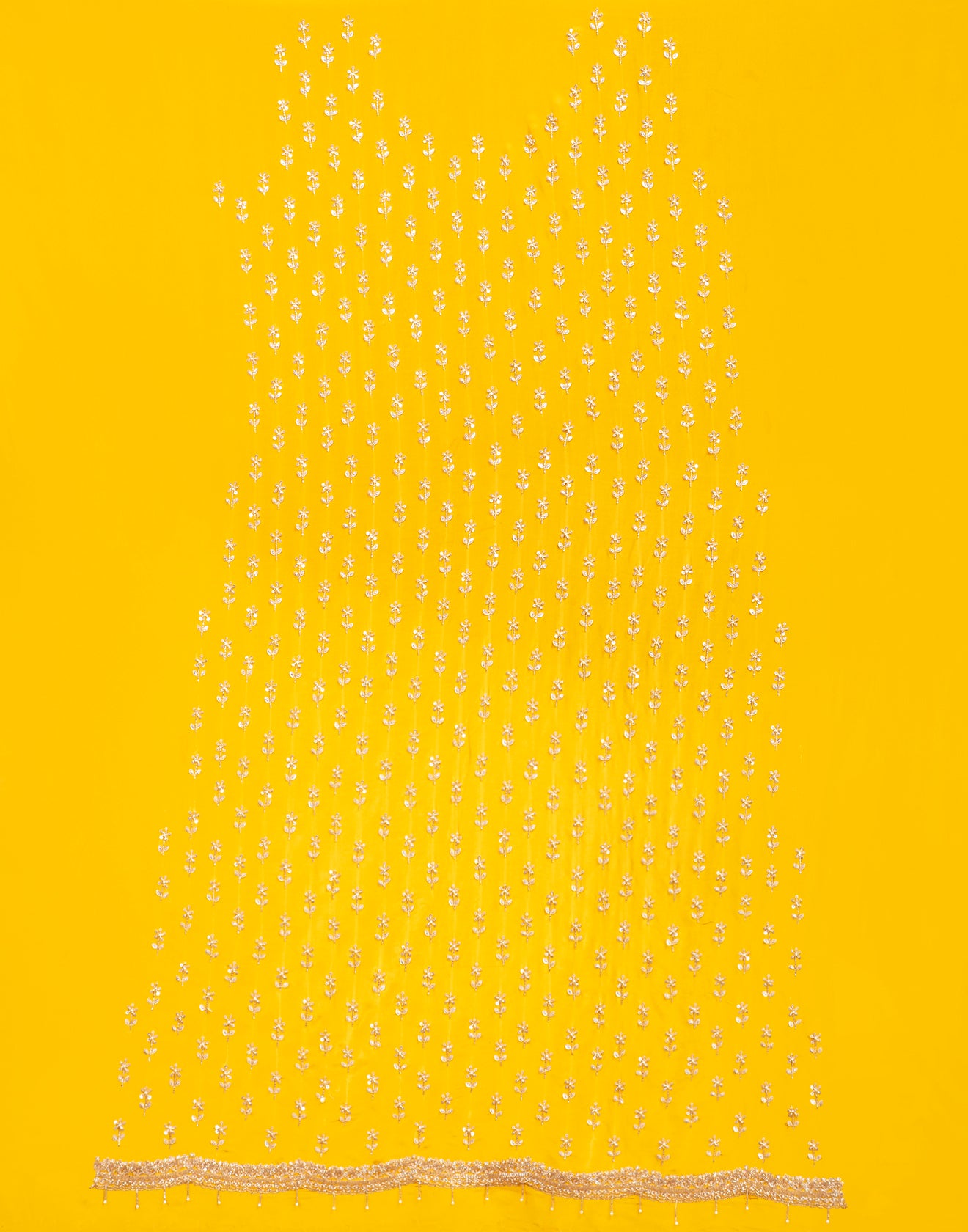 Honey Yellow Crepe Silk Embroidered Unstitched Suit Set