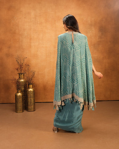 Jade Glam Bandhej Printed Festive Fusion Set