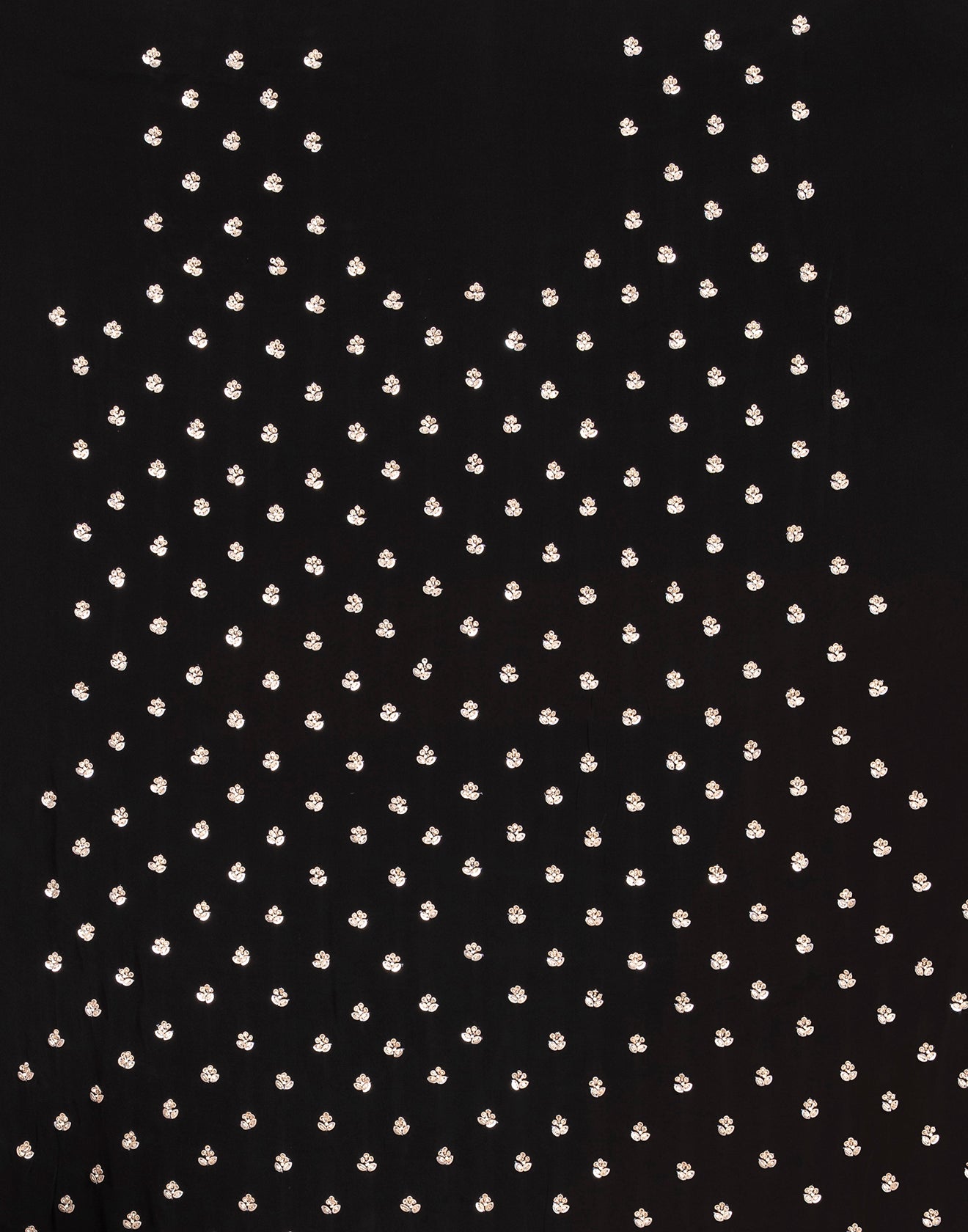 Jet Black Crepe Silk Embroidered Unstitched Suit Set