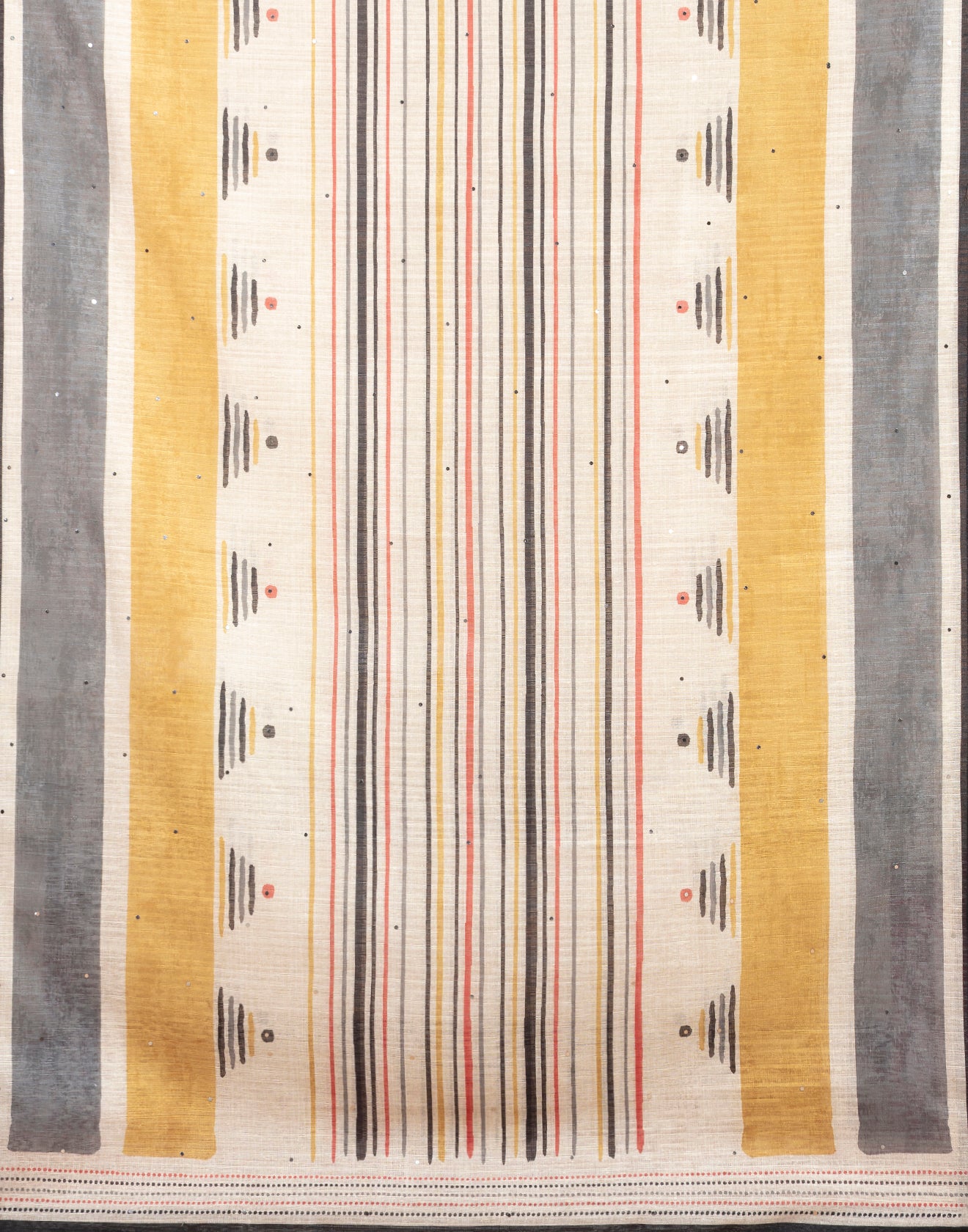 Matte Gold With Printed Design Blended Silk Unstitched Suit Set